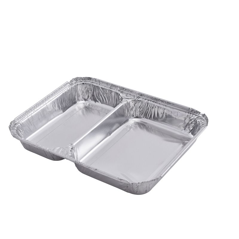 Контейнер из алюминиевой фольги для пищевых продуктов, 2 отделения, одноразовый экологически чистый контейнер RFE 139 для домашнего и кухонного использования