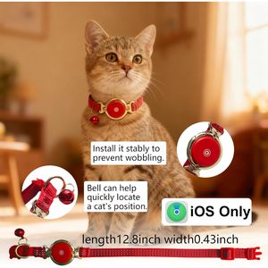Collier intelligent de suivi GPS pour chat, rouge, étanche, avec Bluetooth et clochette pour chats et chatons - Product Image 2