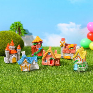 Adornos de resina en miniatura para casa de estilo europeo, decoración de escritorio para jardín, forma irregular, acabado pintado, uso en interiores y exteriores - Product Image 2