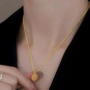 Durian Pendant Necklace Zinc Alloy Sparkling Clavicle Chain For Women Gift Jewelry - Product Image 4