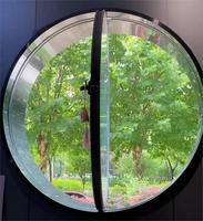 Venta caliente Diseño moderno Marco de aluminio de doble vidrio Círculo Ventanas Resistencia al impacto abierta A prueba de huracanes para persiana exterior