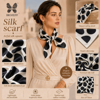 Foulard carré classique en satin de soie pour femme 53x53cm, respirant, infroissable, pour le cou, idéal pour le bureau et le quotidien, vente en gros