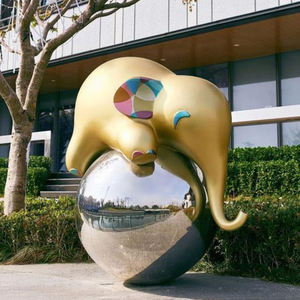 Statua di <span class=keywords><strong>Elefante</strong></span> K445, Sculture di Animali per Decorazione Giardino, Statue Personalizzate, Design a Grandezza Naturale di <span class=keywords><strong>Elefante</strong></span> Adulto e Cucciolo per Esterni - Product Image 3