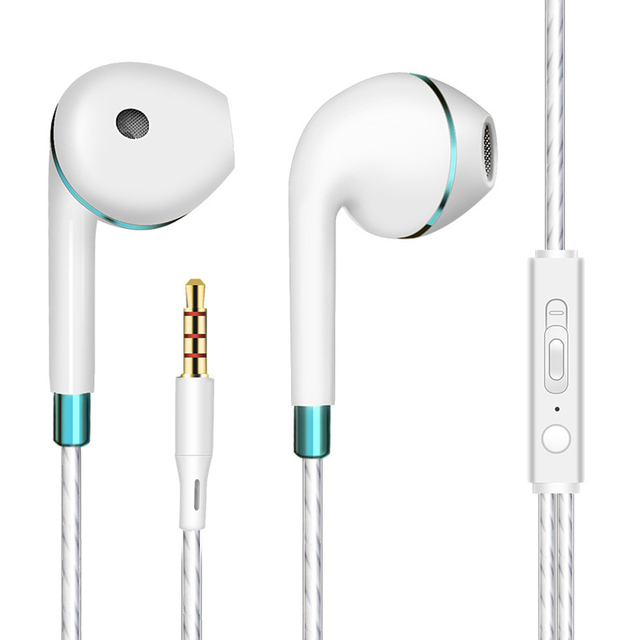 3.5mm Earbuds Headphones with Microphone In-Ear Headphones with Mic Built-in Volume Control High Bass Stereo Wired Earphone