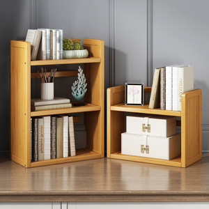 Mini Bookshelf Storage Rack Multi Tiered <b>Desktop</b> <b>Shelf</b> For Office Or Childrens Room Modern Design Durable Wood Construction - Product Image 3