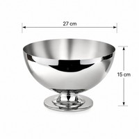 Assiette ovale moderne et durable en acier inoxydable poli sur piétement pour centre de table d'hôtel, de mariage ou de fête