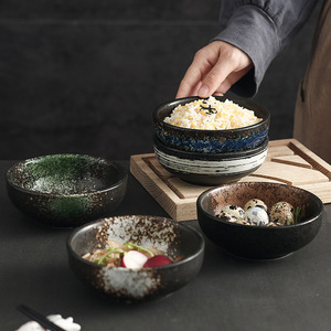 Bol à riz en céramique de style Japandi de 4,5 pouces pour les fêtes, les restaurants et la cuisine domestique, résistant à la chaleur, passe au lave-vaisselle - Product Image 3