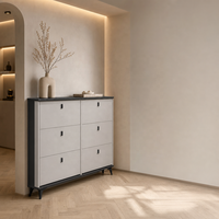 Armoire à chaussures murale ultra-fine en acier italienne avec rangement pour entrée/porte