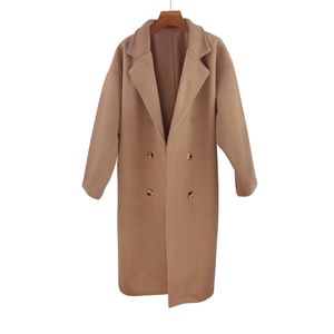 Youya Studios Women's Wool Coat Mid Length Double Breasted Trench Coat For Autumn Winter Fashion Front - Product Image 5