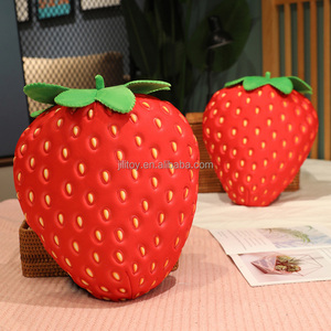 Yangzhou stuff fragola peluche cuscino basso moq personalizzato frutta verdura giocattolo per bambini farcito peluche cuscino per bambini - Product Image 1