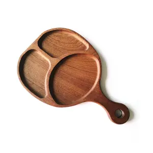 Деревянные тарелки из твердой древесины неправильной формы сердца