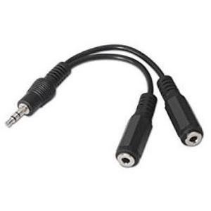 Cable de audio estéreo 2x3.5mm macho/macho, 15 cm, ideal para conectar dispositivos de audio, altavoces o auriculares. - Product Image 1