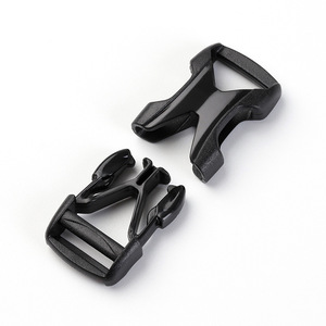 Boucle en plastique en forme de K, diamètre intérieur de 10mm, réglable pour sac à dos d'extérieur, accessoires de sac DIY, couleur unie noire - Product Image 3