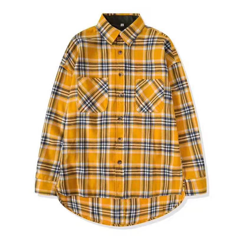 camisa cuadros amarilla
