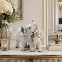 Artisanat en résine moderne et minimaliste en forme d'éléphant mère-enfant, design exquis, écologique, en forme de champignon de neige pour la décoration intérieure