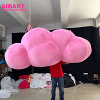 Ballon nuage gonflable en peluche pour la décoration de soirée, modèle nuage rose gonflable pour décoration suspendue