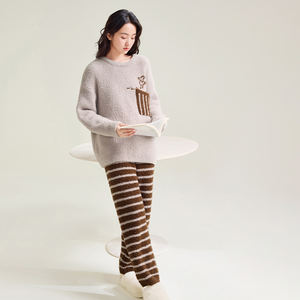 Anzhiban Super caldo <span class=keywords><strong>pigiama</strong></span> <span class=keywords><strong>in</strong></span> <span class=keywords><strong>Pile</strong></span> a metà <span class=keywords><strong>Pile</strong></span> nuovo stile di abbigliamento per la casa alla moda e largo impostato <span class=keywords><strong>in</strong></span> autunno e <span class=keywords><strong>in</strong></span> inverno per le donne - Product Image 5