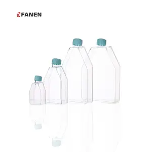 زجاجة Fanen لمعالجة بالتحلل غير المكثف للبيع بالجملة في المختبر 25 متر مكعب رقبة مستطيلة منحنية زجاجة لزراعة الخلايا