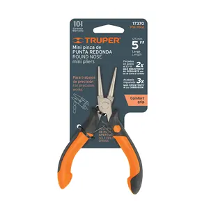 Truper Comfort Grip Handle Mini Alicates de punta redonda 5 pulgadas Herramientas y equipos de joyería - Product Image 4
