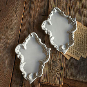 Plateau à gâteau au design unique et de forme spéciale, plateau à fruits et en-cas en bois, plateau à en-cas en céramique décoratif - Product Image 5