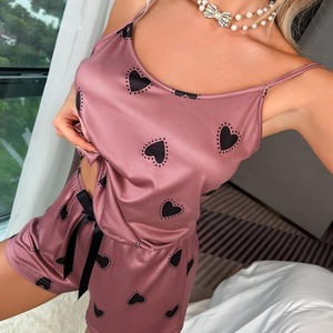 Ensemble pyjama pour femmes AliExpress, style européen et américain, imprimé été, débardeur et short, vêtements de détente - Product Image 2