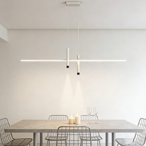 Lampadario Minimalista per Ristorante, Moderno e Semplice per Sala da Pranzo e Bar, Lampadario Creativo a Striscia Lunga <span class=keywords><strong>con</strong></span> <span class=keywords><strong>Faretti</strong></span> - Product Image 4