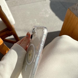 Funda Magnética Transparente con Purpurina para <span class=keywords><strong>iPhone</strong></span> 17 Pro Max, Diseño de Hojas de Arce y Flores, Antigolpes, para 16 Plus, 15, 14 - Product Image 3