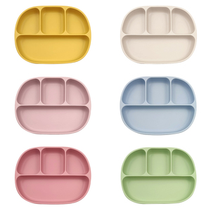 Plaque en silicone pour bébé sans BPA <span class=keywords><strong>de</strong></span> conception OEM Plato à fond ventouse avec couvercle plat LogoKids personnalisé - Product Image 5
