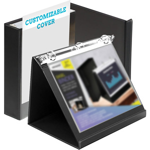 Presse-papiers debout en vinyle PVC 1.5 1 2 pouces affichage de Document carte à collectionner pliable chevalet dossier reliure à <span class=keywords><strong>anneaux</strong></span> pour bureau - Product Image 1