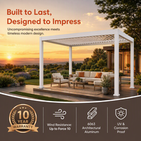 Pergola motorisée en aluminium à lames orientables avec éclairage LED, revêtement poudré, anti-rongeurs, pour jardin, balcon et extérieur