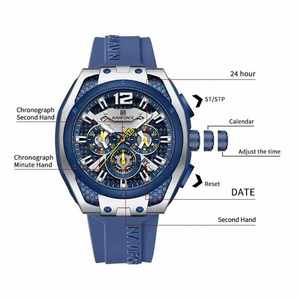 NAVIFORCE 8063 gli uomini guardano la moda Sport orologio <span class=keywords><strong>da</strong></span> polso al quarzo cronografo di lusso in Silicone cinturino al quarzo orologio maschile <span class=keywords><strong>regalo</strong></span> - Product Image 3