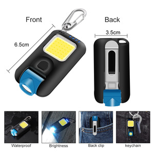 ไฟฉายพวงกุญแจ LED แบบชาร์จไฟได้ USB แสงสีขาวอุ่นสำหรับงานกลางแจ้ง โคมไฟตั้งแคมป์ - Product Image 4