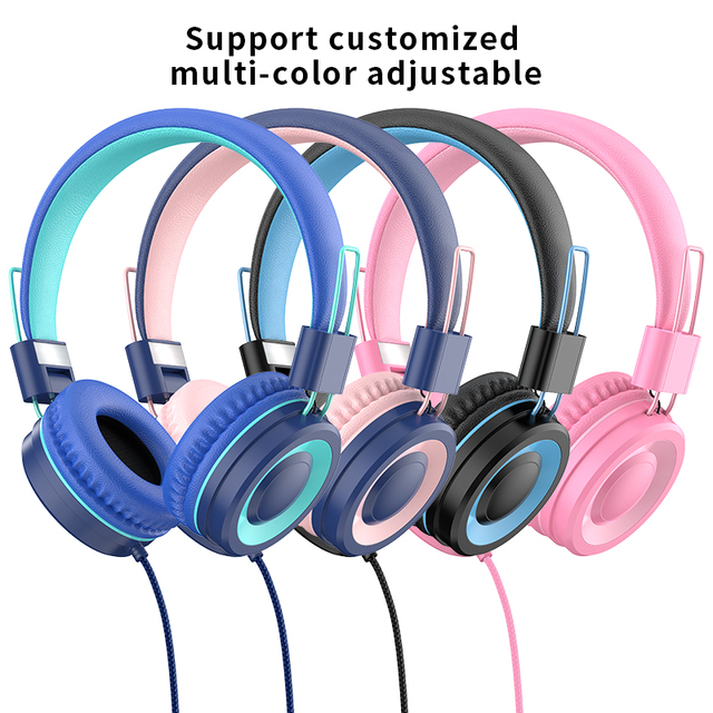 Wholesale G2 Wired Over-Ear Kids Headphones 3.5mm Type-C Custom Color Plug IPX-4 Waterproof 1.2m Cord Children Headset