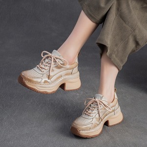 Retro casual chunky lace-up sports <b>flats</b> versatile fashionable comfortable and lightweight women's shoes - Product Image 3