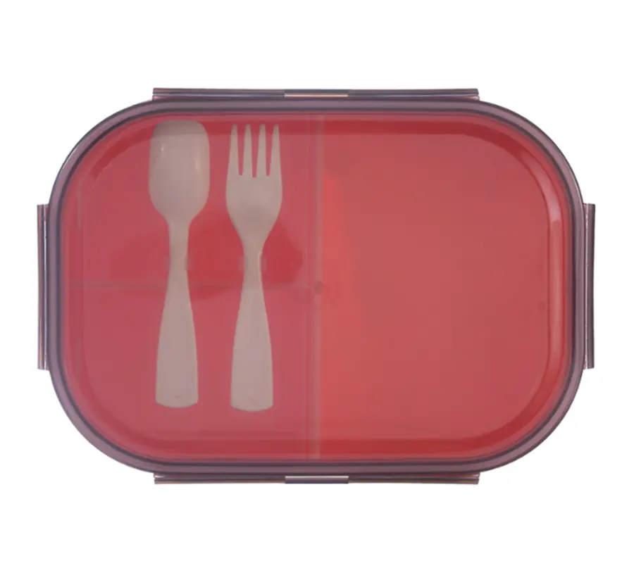 1000ml di plastica 3 Crids Bento Lunch Box con cucchiaio e forchetta