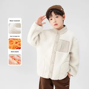 Automne hiver enfants vêtements garçons <span class=keywords><strong>Sherpa</strong></span> <span class=keywords><strong>veste</strong></span> polaire doublé coton épaissi chaud hiver enfants vestes - Product Image 3