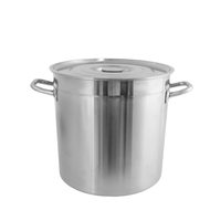 Marmite à soupe en acier inoxydable de 20L avec design classique marmite à ébullition en métal moderne avec couvercle pour cuisinière à induction et cuisinière à gaz
