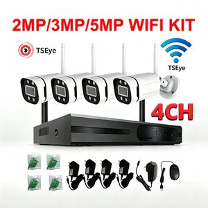 Kit NVR Wifi TSEye 2MP 3MP 5MP, Sistema de Vigilancia y Monitoreo con 4 Canales, Cámaras de Seguridad IP67 Inalámbricas Tipo Bala - Product Image 1