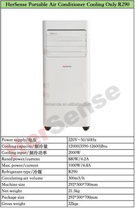 เครื่องปรับอากาศพกพา HerSense คอมเพรสเซอร์พัดลม AC สีขาว พร้อมฟังก์ชั่นทำความเย็นขนาดเล็ก เคลื่อนย้ายได้ 220v ความจุทำความเย็น - Product Image 3