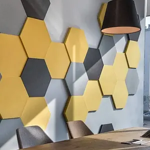 Polyester Fiber Acoustic Soundproof Panels New Fashionable Hexagon Board