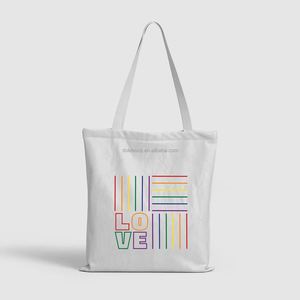 DLBZ LGBTQ Wholesale Cheap Fashion Reusable Eco Friendly Pride Day Custom Canvas <b>Tote</b> Shopping <b>Bag</b> with Rope Handle - Product Image 2