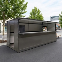 Cabine en acier modulaire pliable portable, logement préfabriqué, bar à snacks mobile, stand alimentaire, kiosque de rue, maison pliable temporaire pour commerce