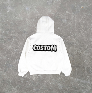 Pulls décontractés à capuche surdimensionnés pour hommes en molleton 100% coton avec fermeture éclair et finition délavée, design anti-froid - Product Image 2