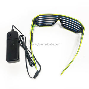 Neon LED gözlük aydınlık Cosplay Flashing EL deklanşör güneş gözlüğü yanıp sönen LED ışık parti cadılar bayramı noel ramazan Diwali - Product Image 6