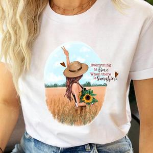 <span class=keywords><strong>T</strong></span>-<span class=keywords><strong>shirt</strong></span> vintage à gros motifs pour filles, logo personnalisé, impression graphique, manches courtes Y2K, <span class=keywords><strong>grande</strong></span> <span class=keywords><strong>taille</strong></span>, hauts de dessins animés pour femmes, vente en gros - Product Image 6