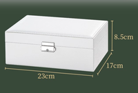 Boîte de rangement à bijoux multifonctionnelle en cuir double couche avec serrure, utilisée pour ranger bijoux, bagues, boucles d'oreilles et colliers