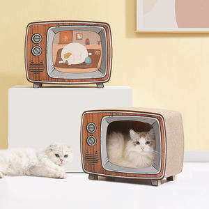 PAKEWAY Produk Mainan Hewan Peliharaan Tahan Lama Desain Televisi Rumah Kucing Dalam Ruangan Papan Garuk Kucing - Product Image 1