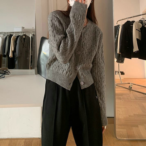 Maglieria donna autunno-inverno nuovo maglione <span class=keywords><strong>Cardigan</strong></span> Twist con volant tessitura a maglia stile <span class=keywords><strong>College</strong></span> coreano - Product Image 4