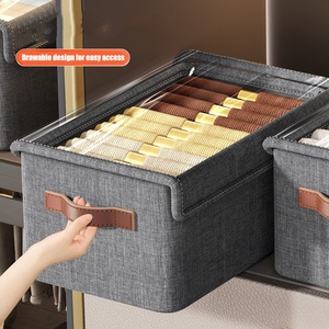 Mới Lưu Trữ Thùng Cho Tủ Quần Áo Tổ Chức Giỏ Với Khung Kim Loại Màu Xám Lưu Trữ Box Với Xử Lý Phòng Ngủ Tủ Quần Áo Quần Áo Tổ Chức - Product Image 2