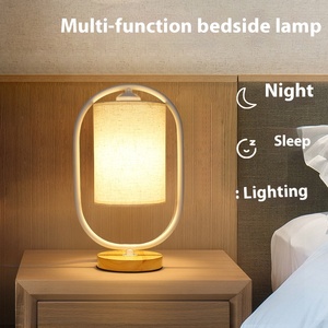 Nordique européen moderne Portable lampe de lecture chevet Dimmable lanterne en bois cylindre tissu <span class=keywords><strong>abat</strong></span>-<span class=keywords><strong>jour</strong></span> pour salon chambre - Product Image 3
